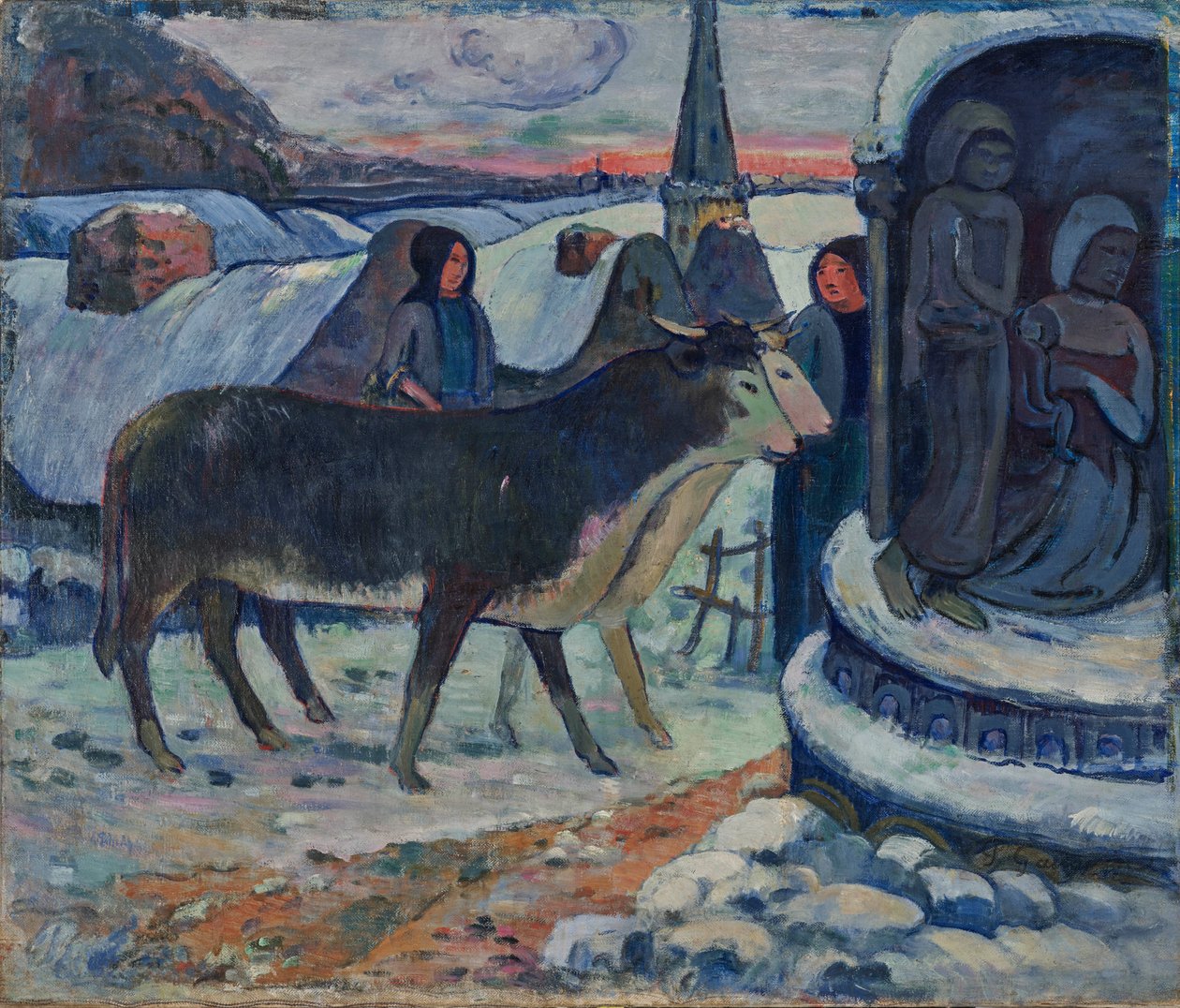 Noche de Navidad - La bendición de los bueyes de Paul Gauguin