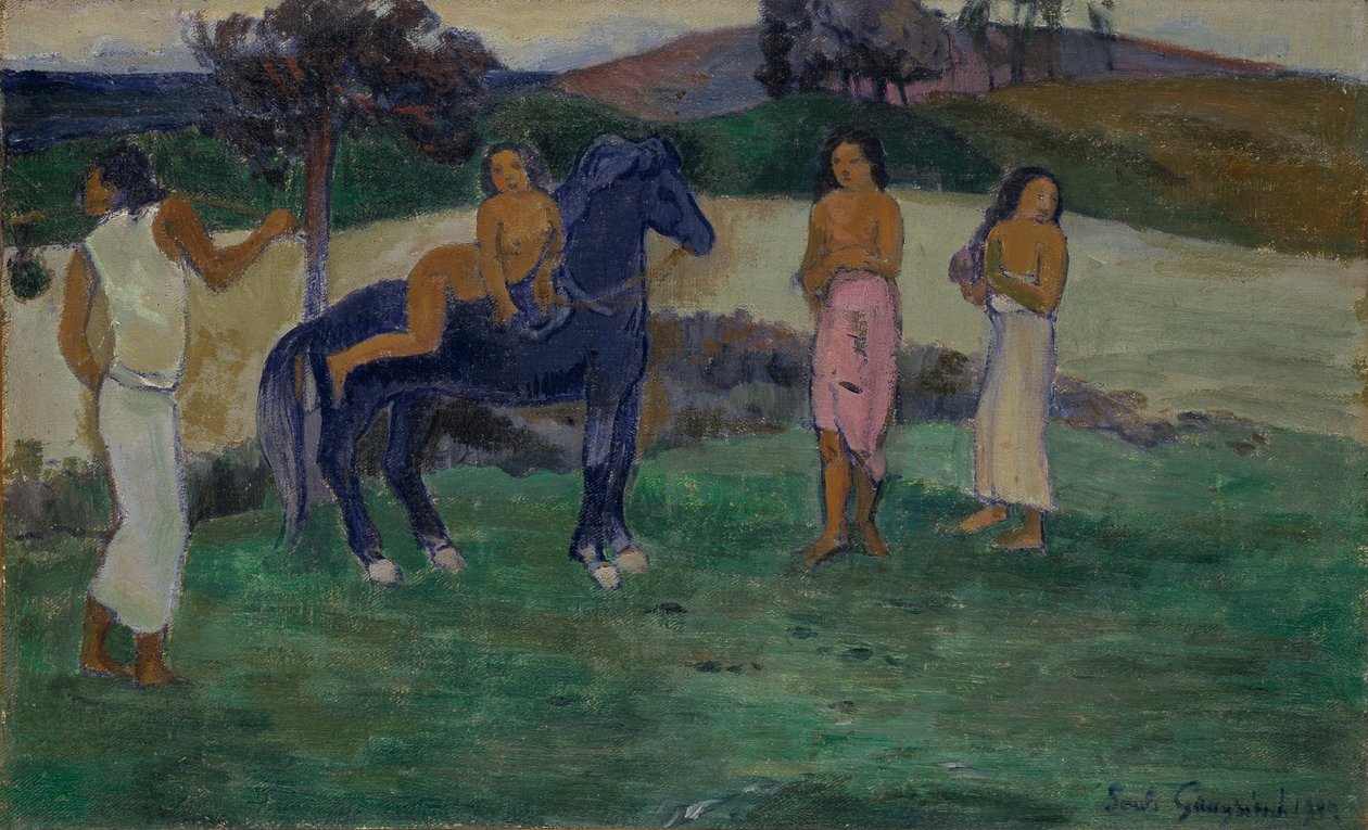 Composición con Figuras y un Caballo, 1902 de Paul Gauguin
