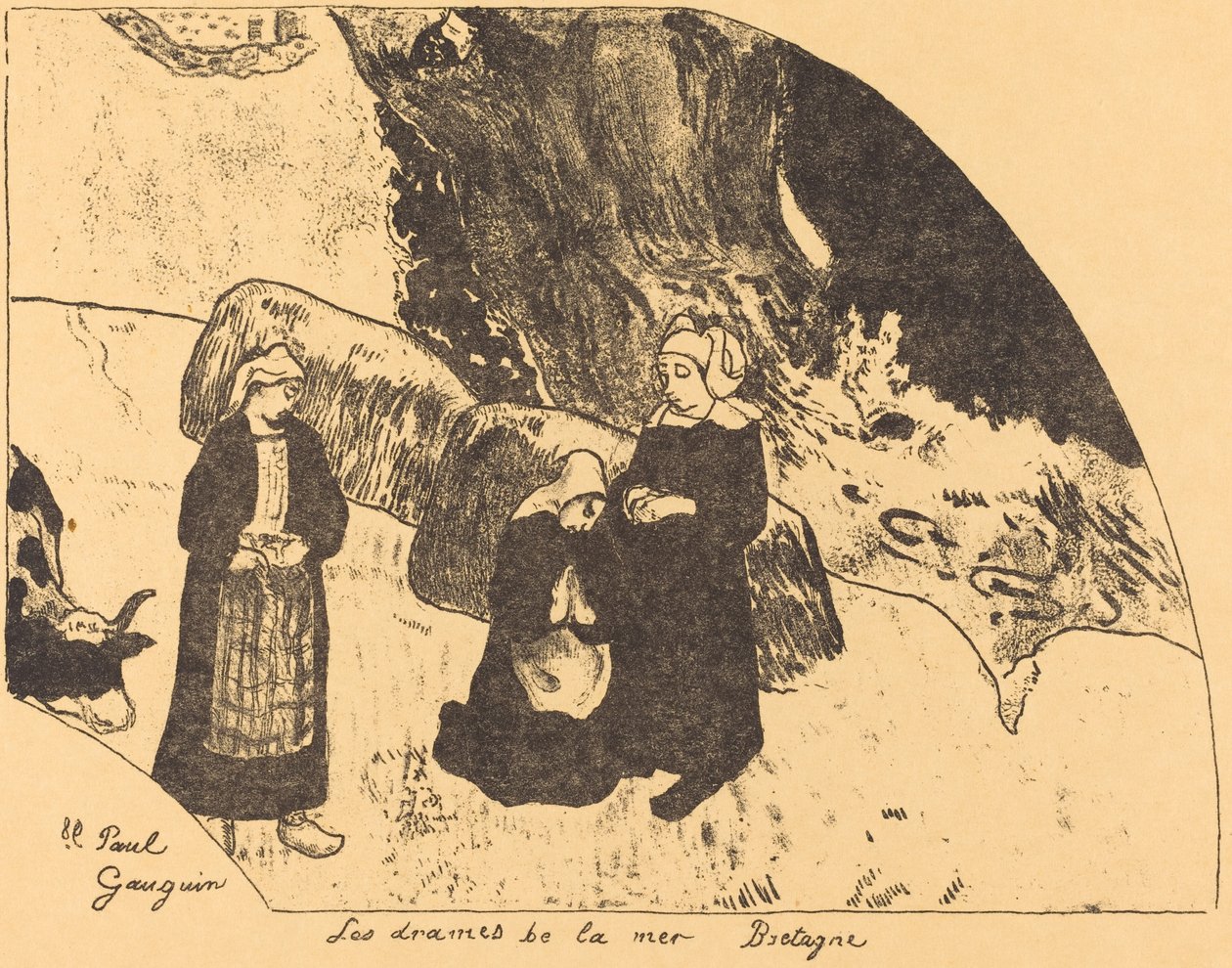 Dramas del mar, Bretaña, 1889 de Paul Gauguin