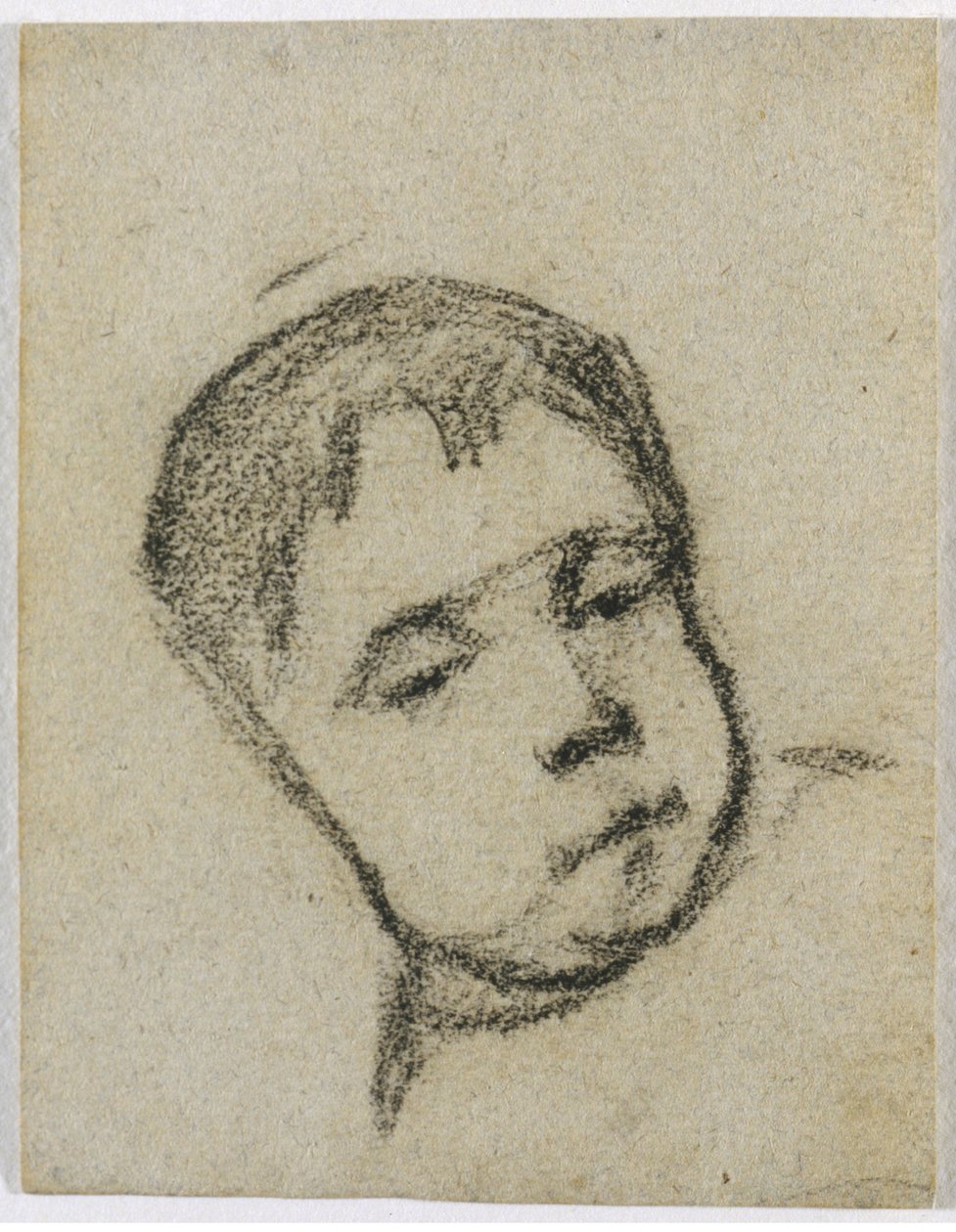 Emil Gauguin de niño, Cabeza sobre almohada, c.1875-76 (lápiz negro) de Paul Gauguin