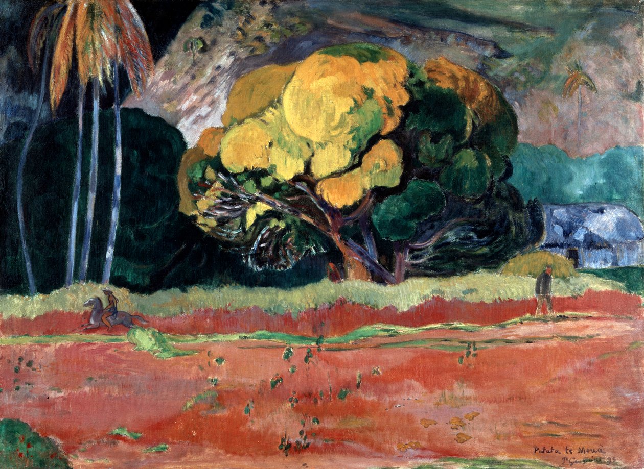 Fatata Te Moua al pie de una montaña, 1892 de Paul Gauguin
