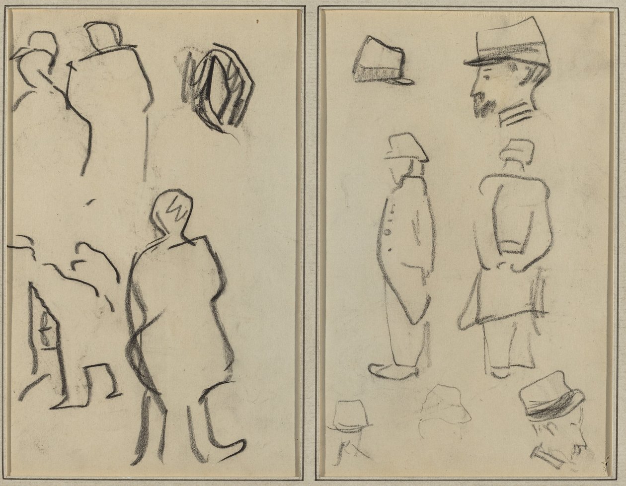 Estudios de Figuras; Estudios de Soldados [verso] de Paul Gauguin