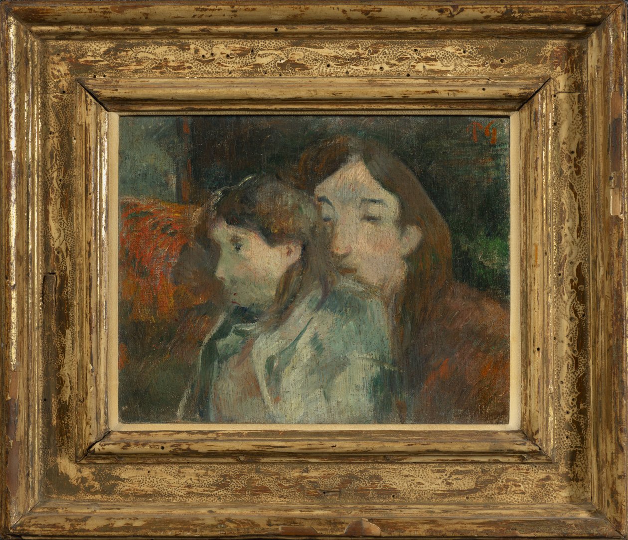 Figuras en un interior [anteriormente: Visión artística O Visión del artista: Autorretrato con hijo] de Paul Gauguin