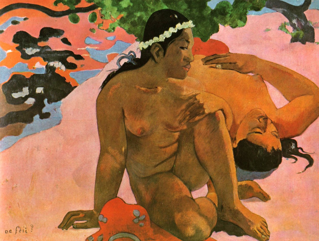 Francés:  Aha oe Feii (¡Qué! ¿Estás celoso) Aha Oe Feii de Paul Gauguin
