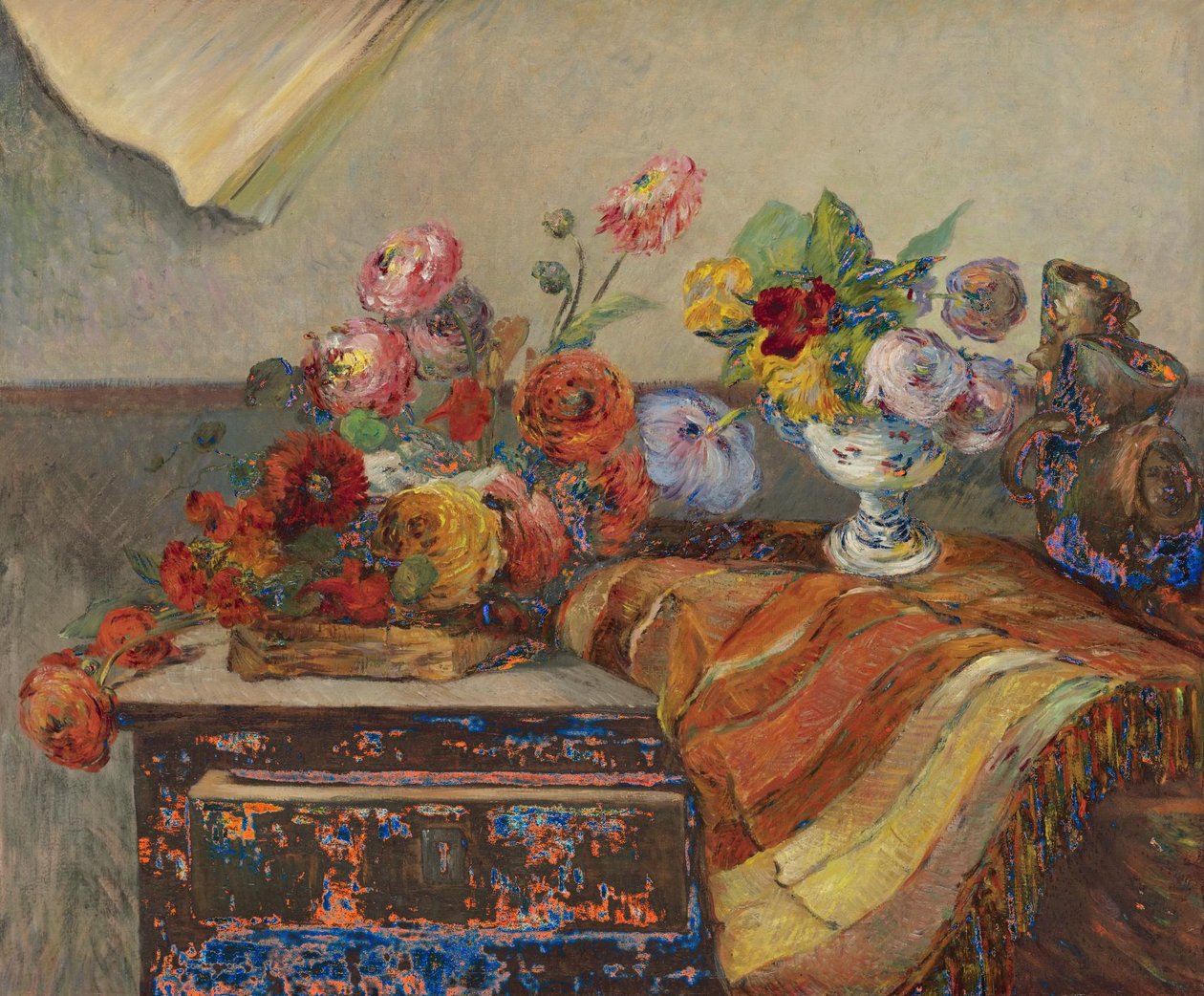 Francés: Ramos y cerámica sobre una cómoda de Paul Gauguin