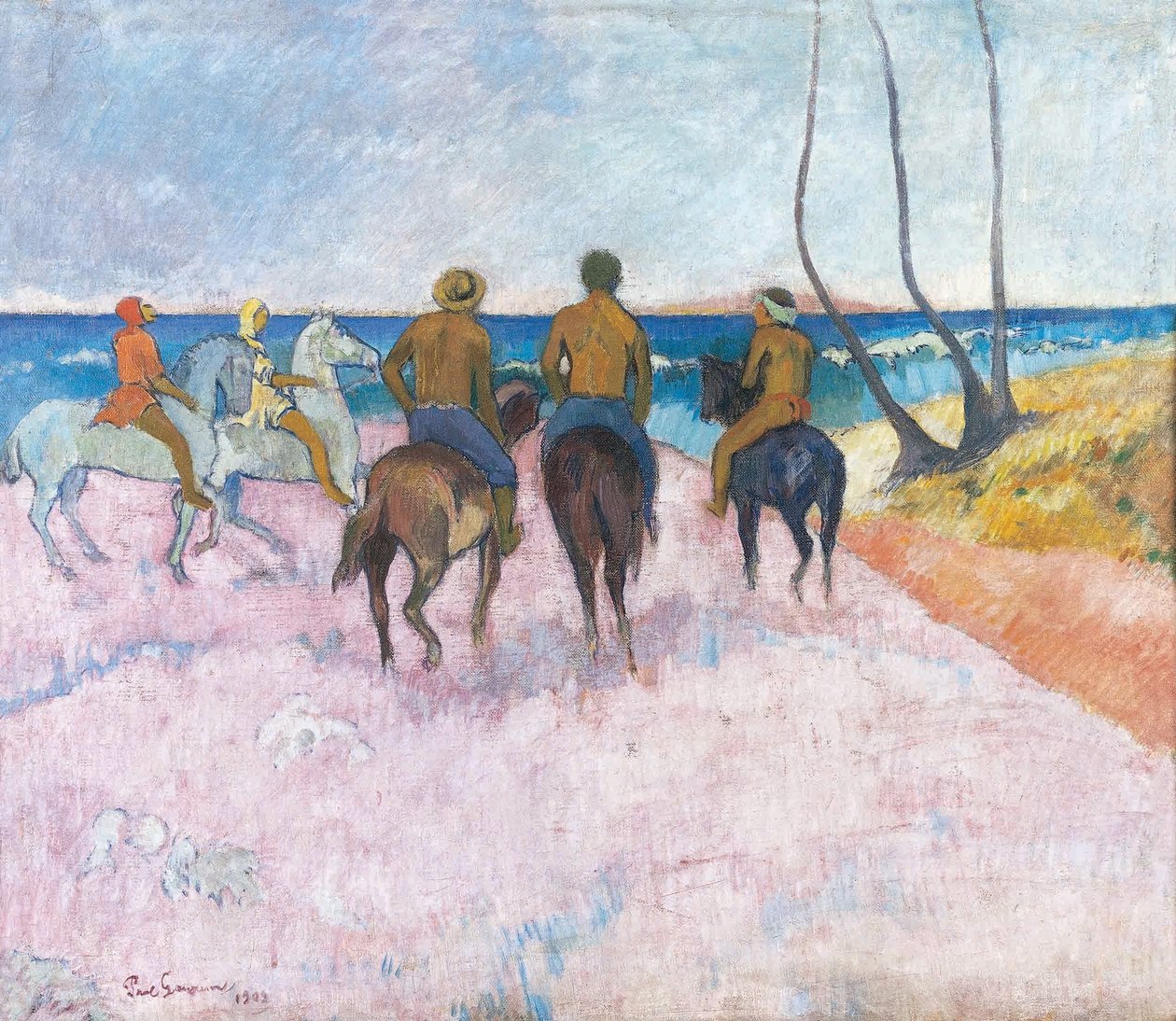 En francés:  Cavaliers sur la plage 28I29 Jinetes en la playa (I) de Paul Gauguin