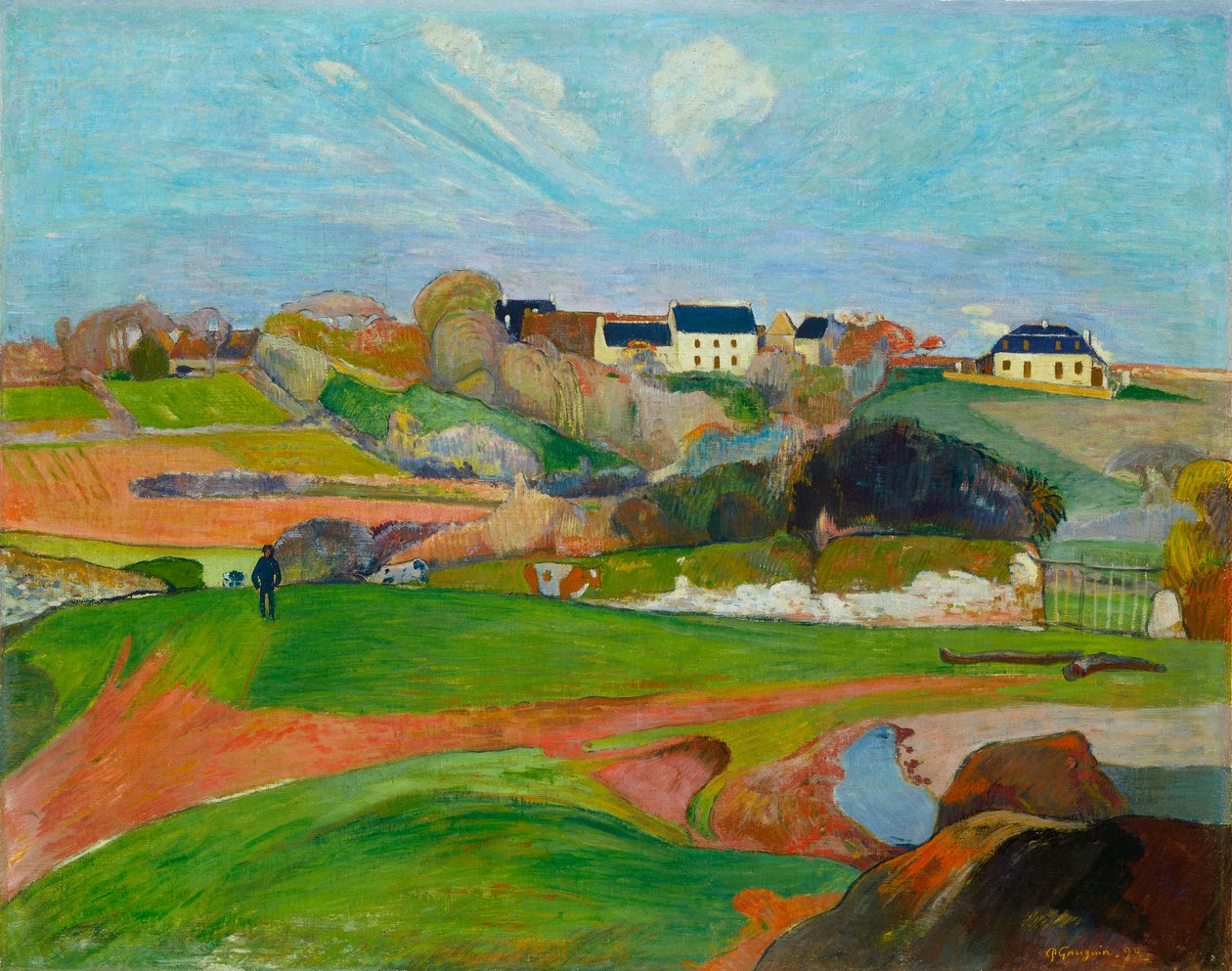 Francés: Champs au Pouldu, ou Paysage au Pouldu Paisaje en Le Pouldu de Paul Gauguin