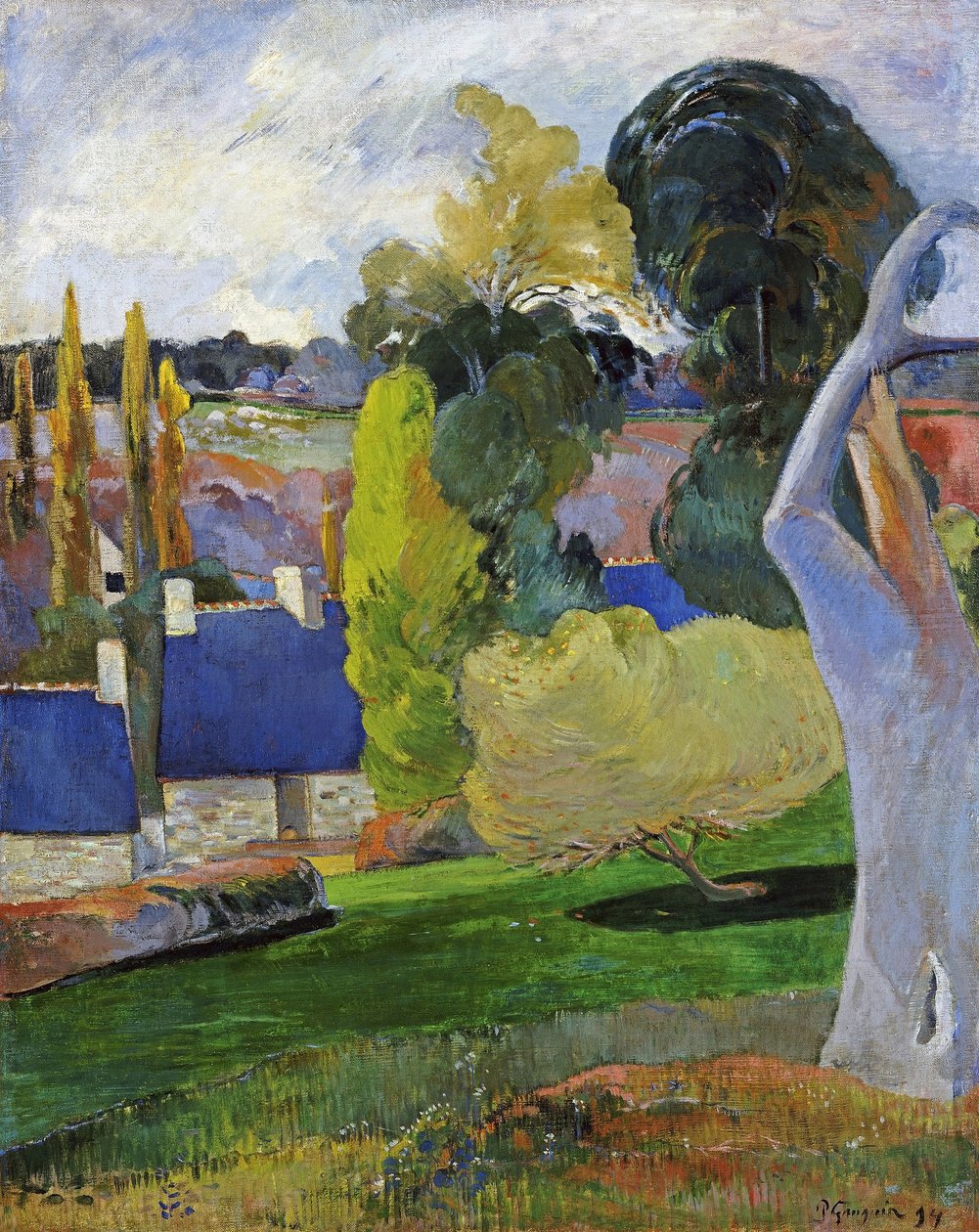 Francés:  Ferme en Bretagne II Una granja en Bretaña II de Paul Gauguin