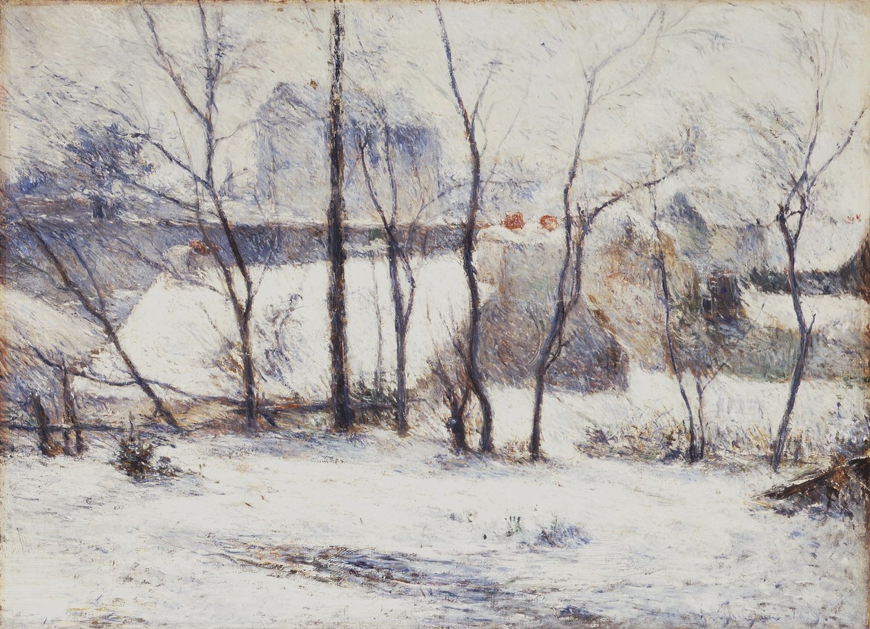 Francés: La Neige à Vaugirard II, ou Jardin sous la neige I Jardín bajo la nieve de Paul Gauguin