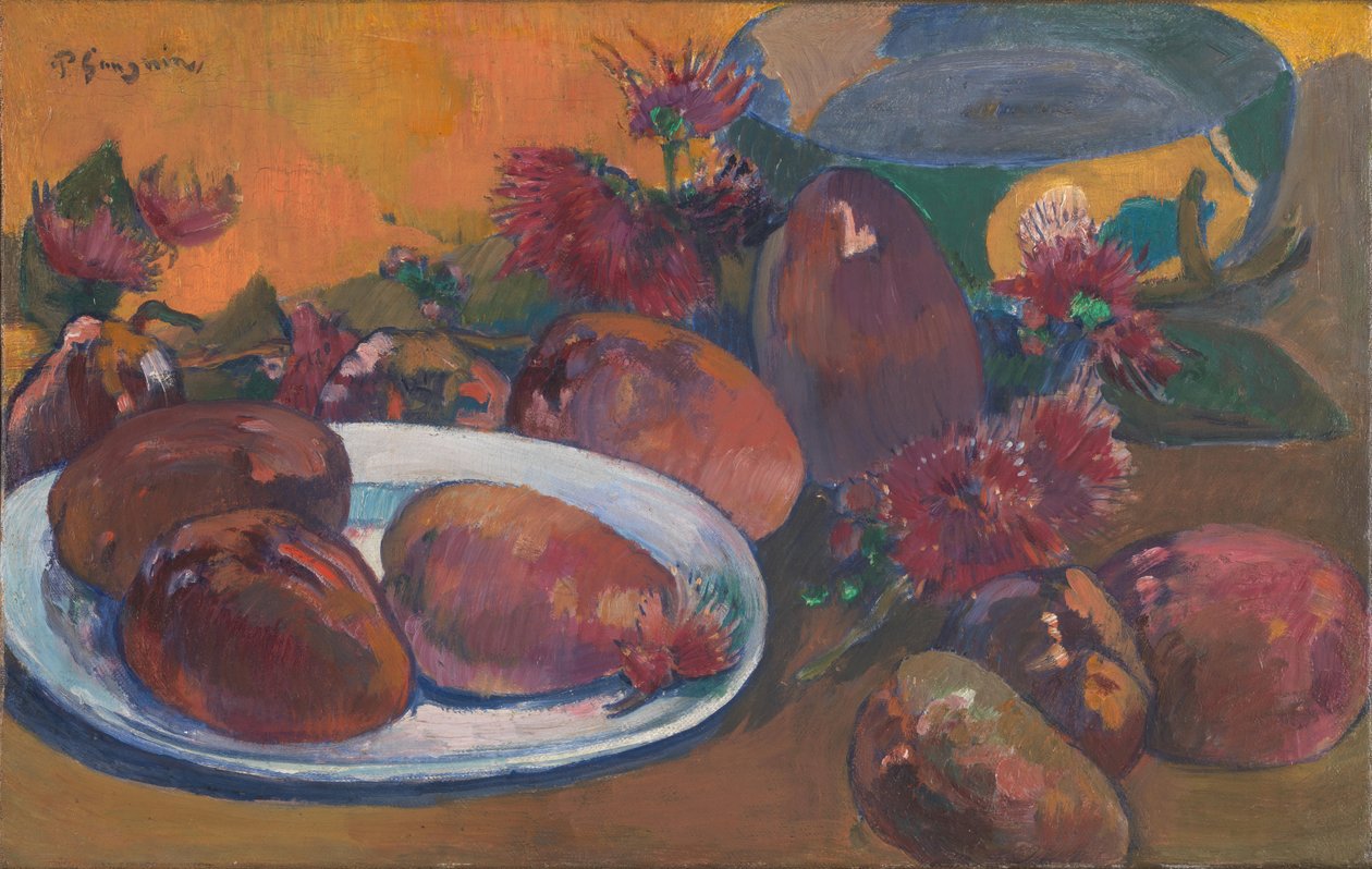 En francés:  Nature morte aux mangues Stil life with Mangos de Paul Gauguin