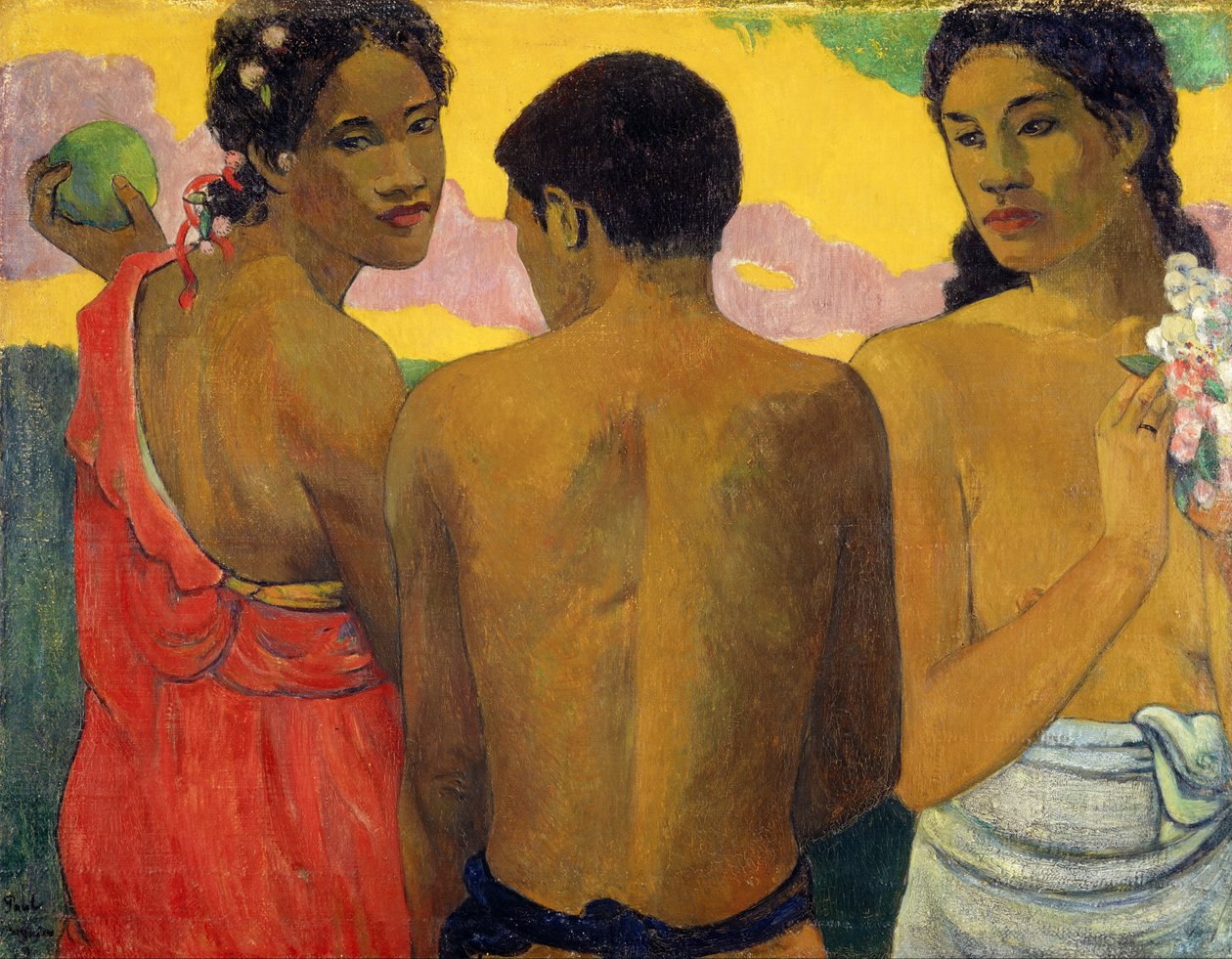 Francés: Trois Tahitiens, o Conversación Tres Tahitianos de Paul Gauguin