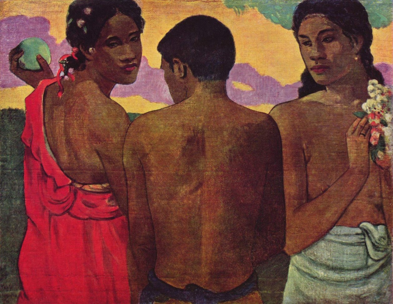 Francés: Trois Tahitiens, o Conversación Tres Tahitianos de Paul Gauguin