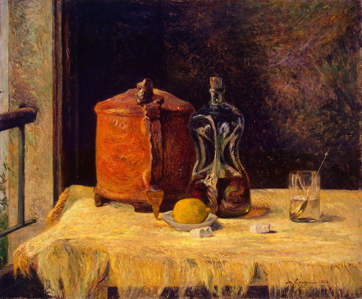 Francés: À la fenêtre, nature morte At the Window de Paul Gauguin