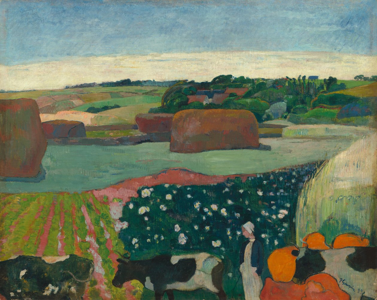 Pajares en Bretaña, 1890 de Paul Gauguin