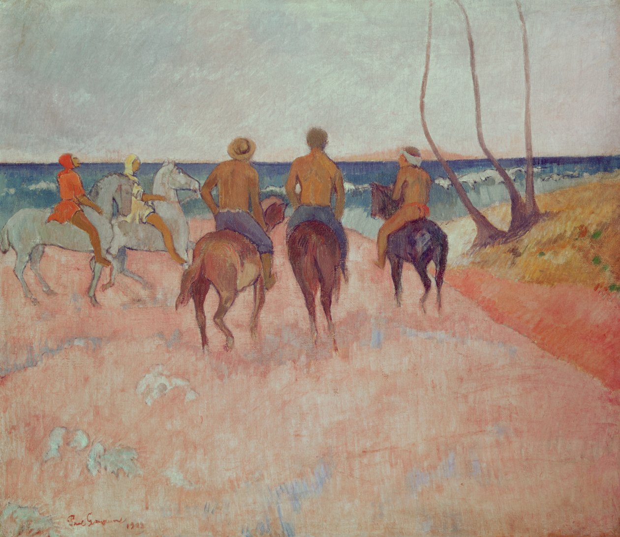 Jinete en la Playa (Hiva Hoa) de Paul Gauguin