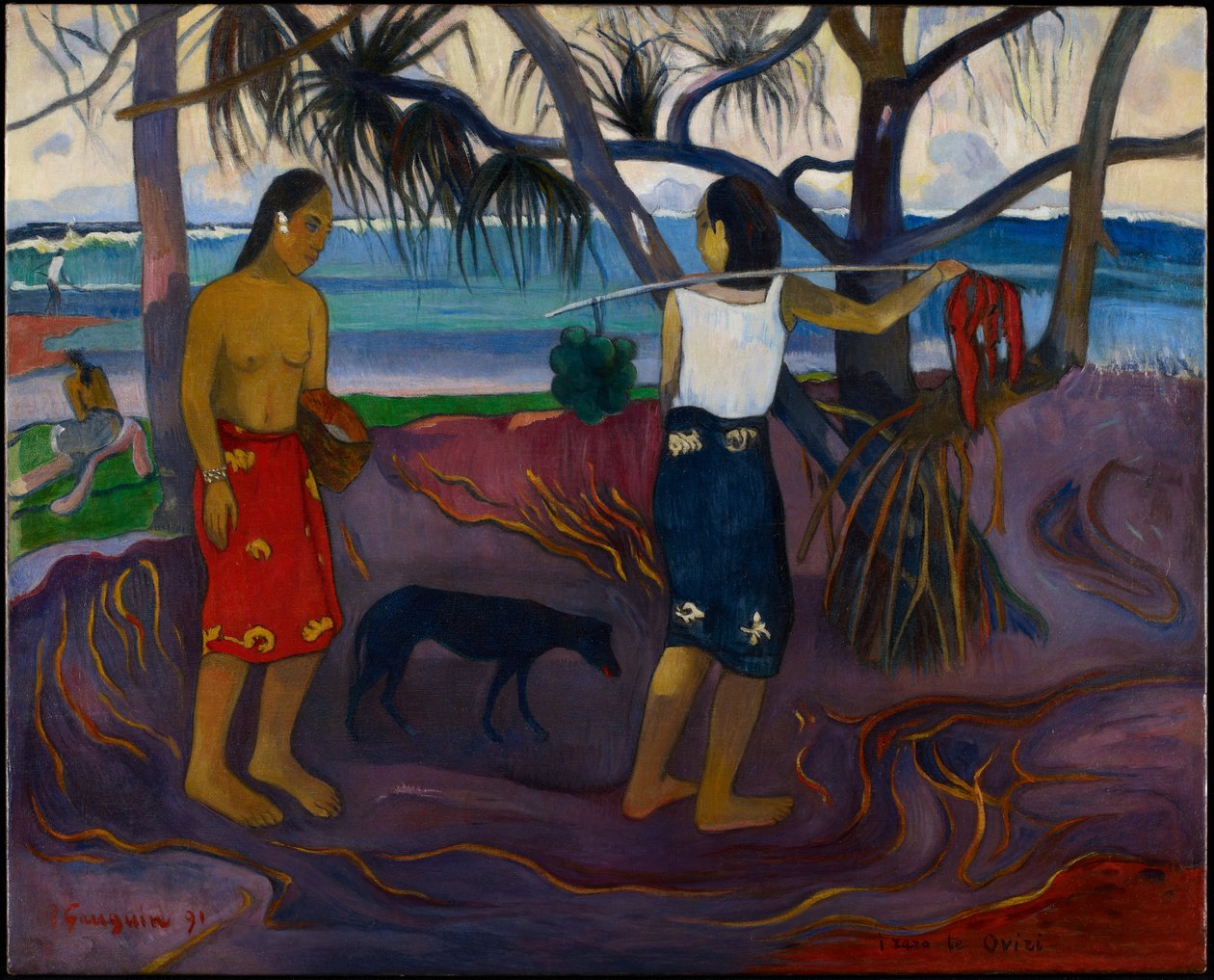 I Raro Te Oviri (Bajo el pandano) de Paul Gauguin