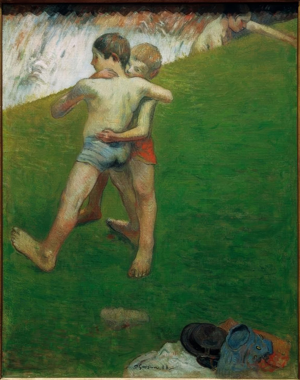 Jóvenes luchadores – Bretaña de Paul Gauguin