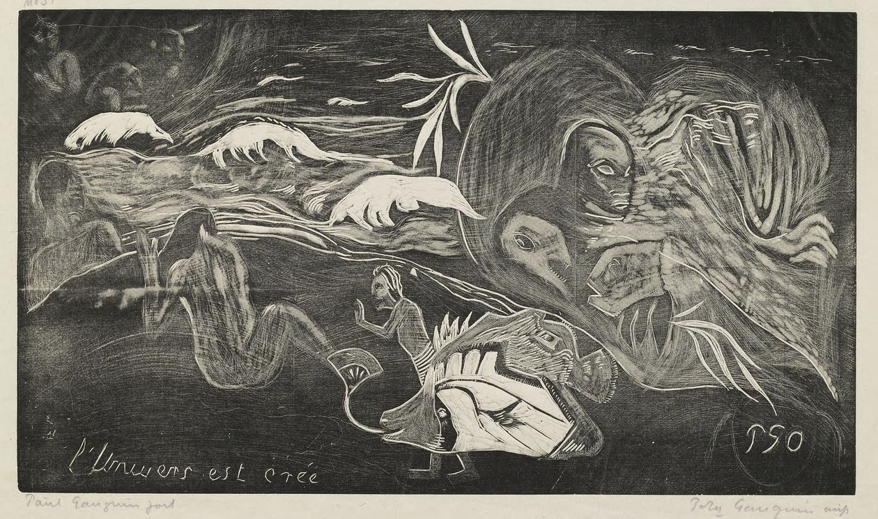 El universo es creado de Paul Gauguin