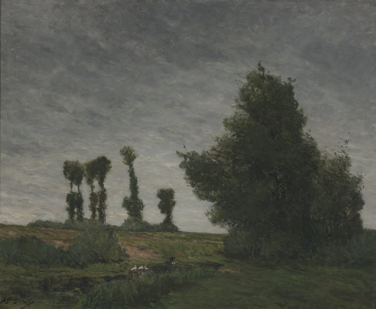 Paisaje con álamos (óleo sobre lienzo) de Paul Gauguin