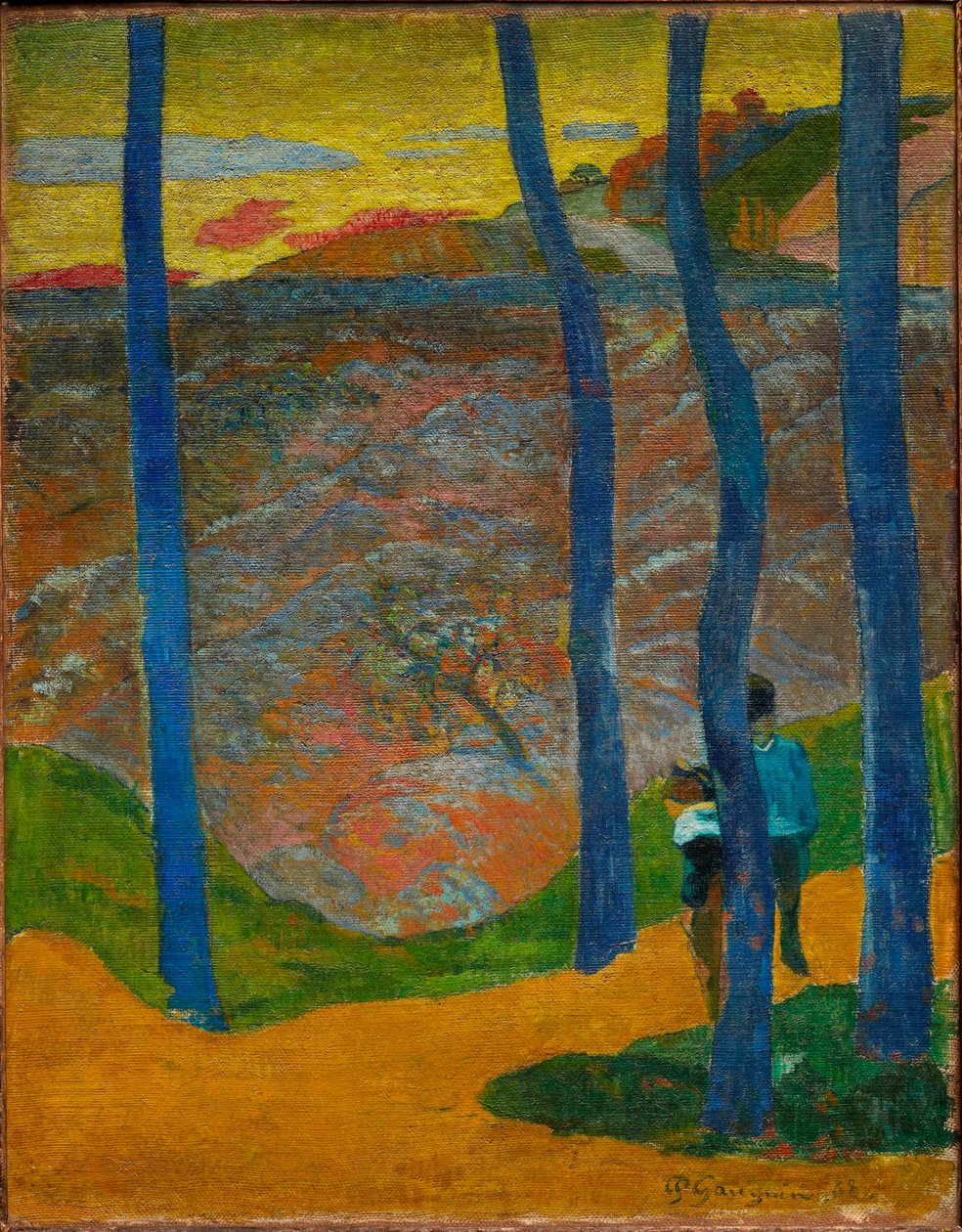 Les Arbres bleus. Vous y passerez, la belle. Árboles azules. ¡Tu turno llegará, mi belleza!, 1888 de Paul Gauguin