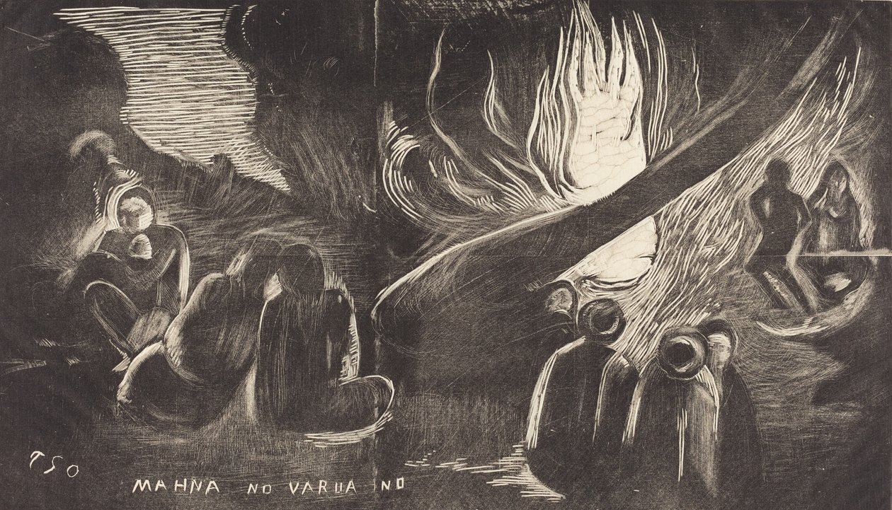 Mahna no Varua Ino El diablo habla, 1894-1895 de Paul Gauguin