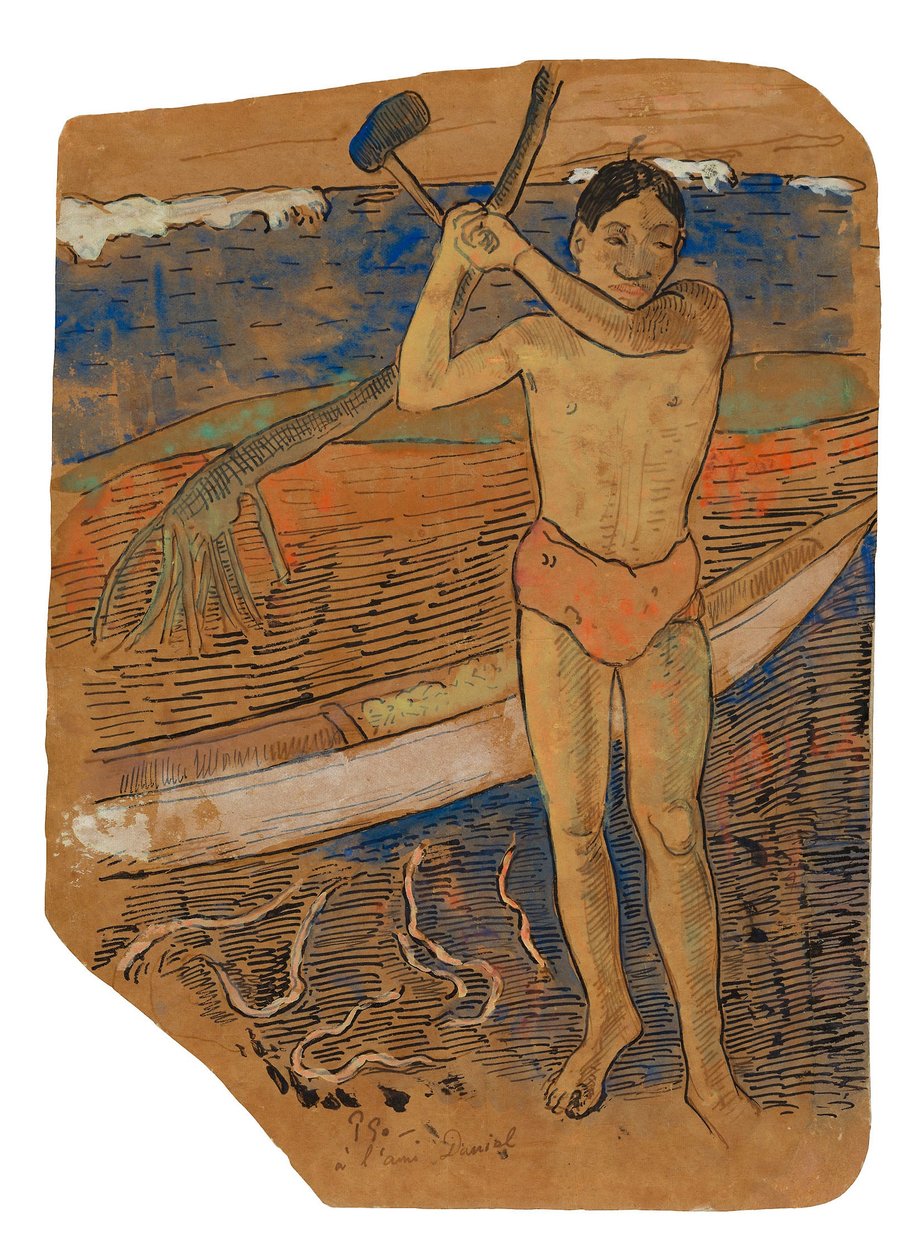 Hombre con un hacha de Paul Gauguin