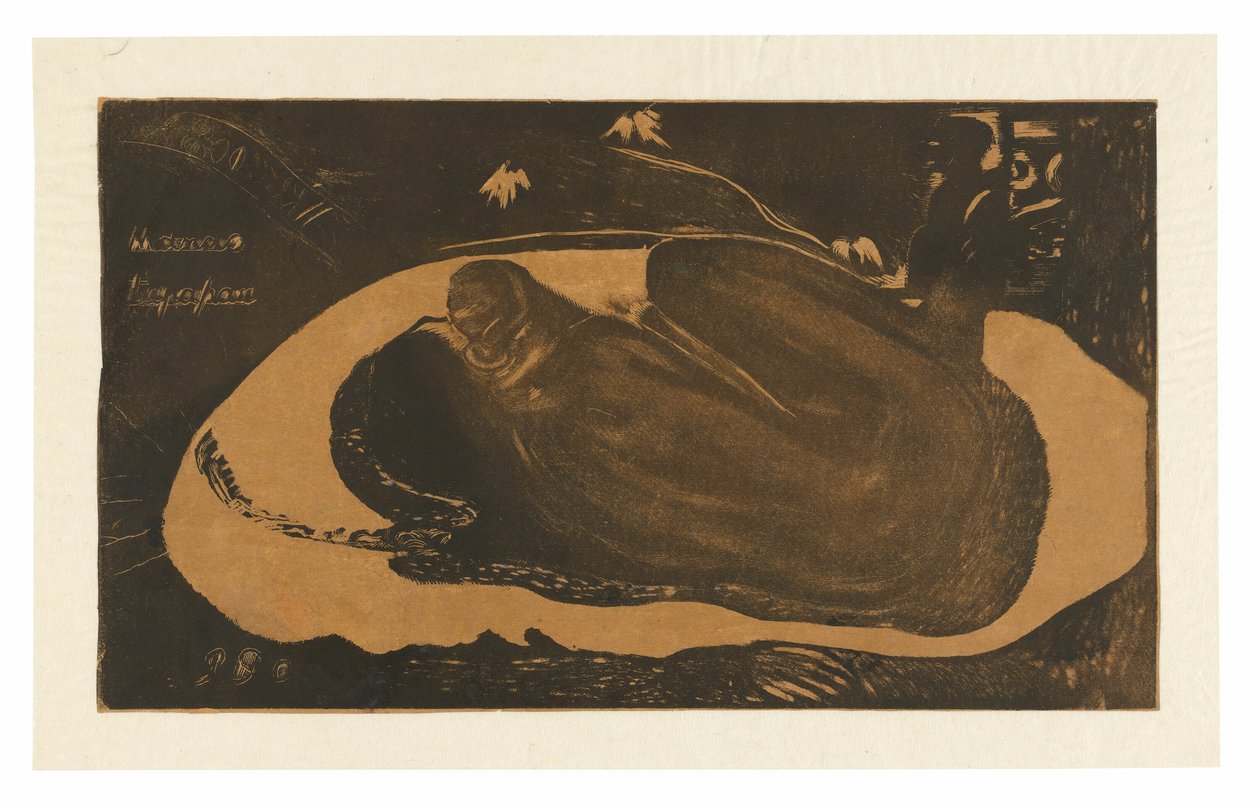 Manau tupapau (Ella piensa en el fantasma o El fantasma piensa en ella), de la Suite Noa Noa de Paul Gauguin