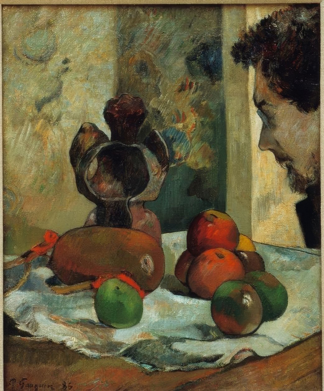 Naturaleza muerta con perfil de Laval de Paul Gauguin