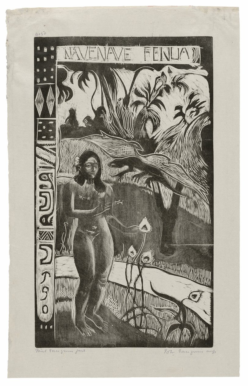 Nave nave fenua (Tierra encantadora), de la Suite Noa Noa de Paul Gauguin