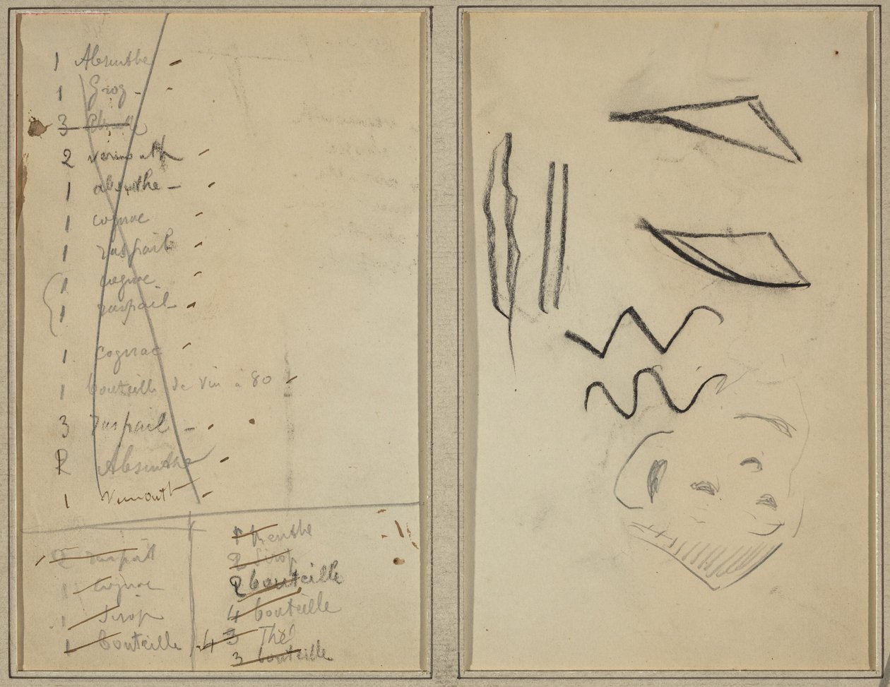 Neige (Nieve); Itinerario [recto]. de Paul Gauguin