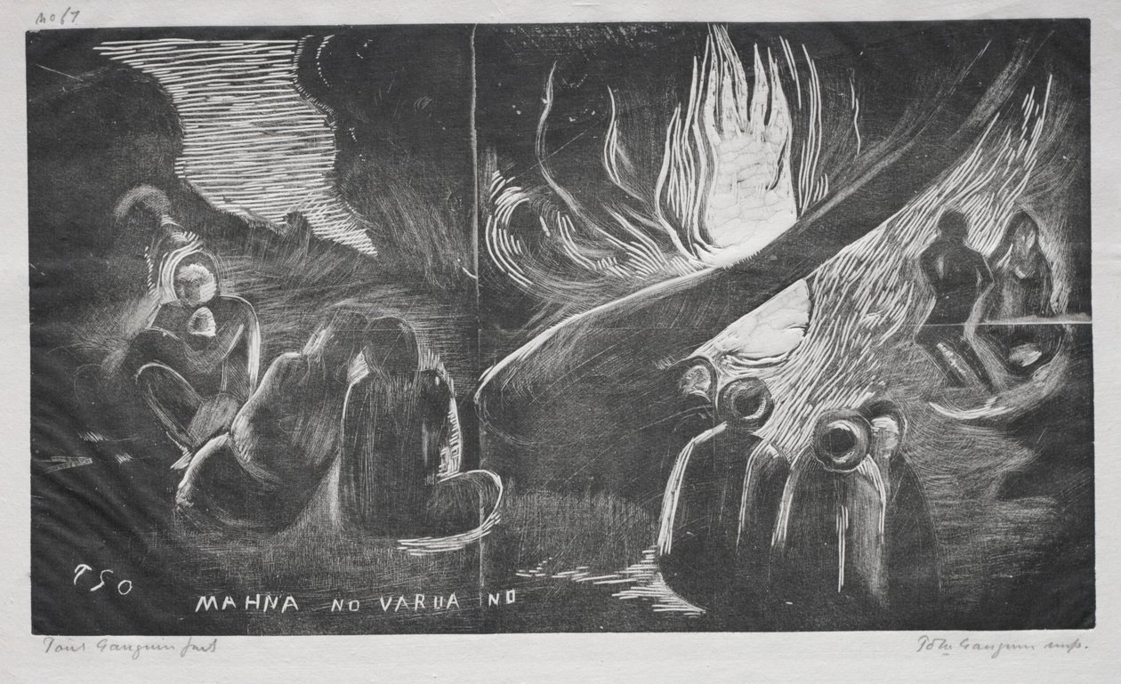 Noa Noa, El diablo habla Mahna No Varua Ino, 1893-94 de Paul Gauguin
