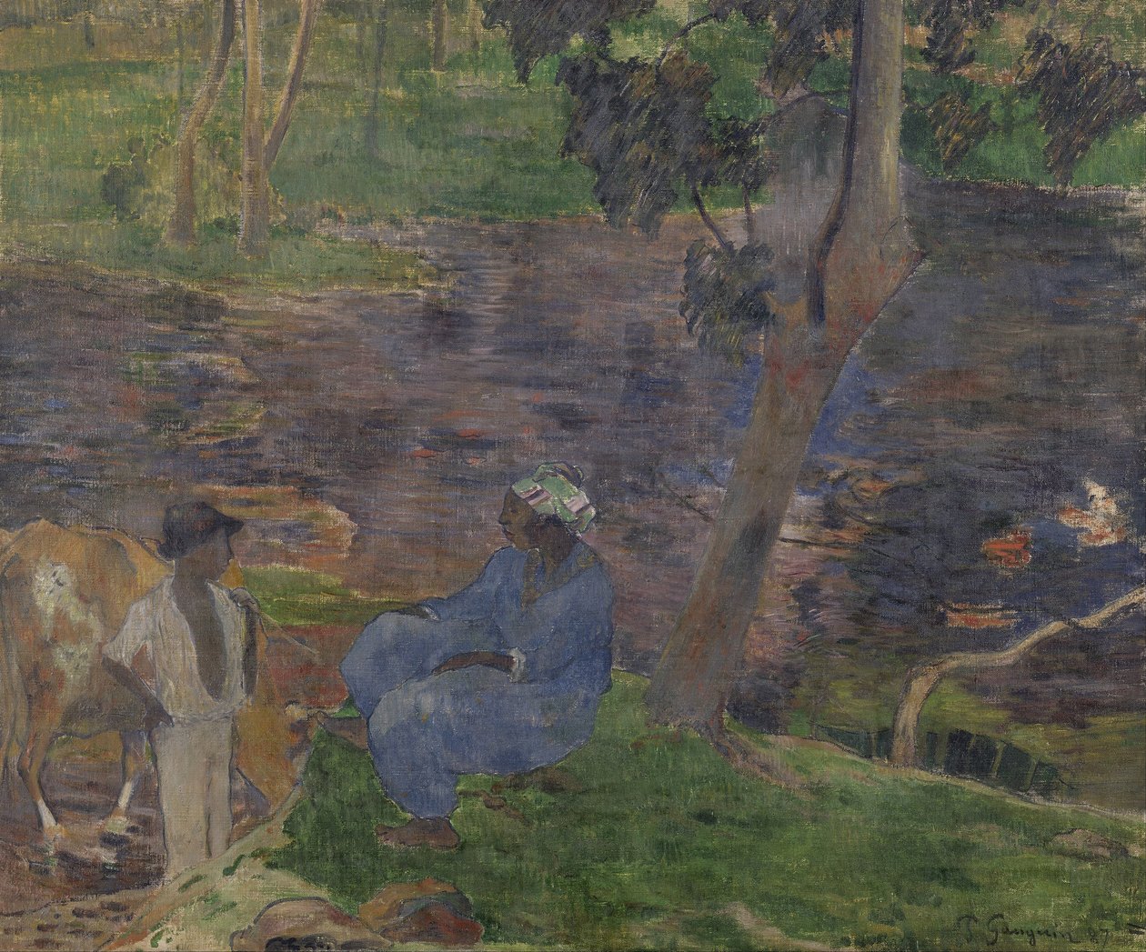 En la orilla del lago, Martinica de Paul Gauguin