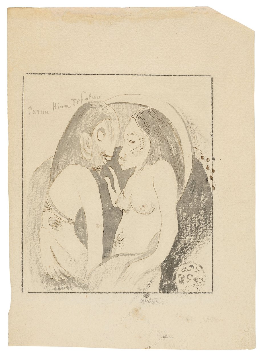 Parau Hina Tefatou (Palabras entre la Diosa de la Luna y el Dios de la Tierra) de Paul Gauguin