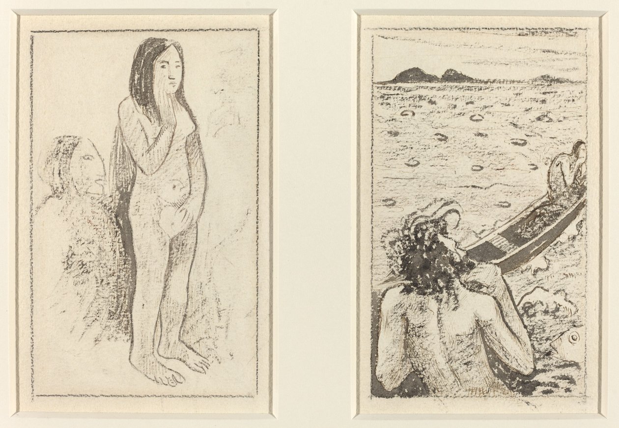 Parau No Te Varau Ino (izquierda); Leyenda Tahitiana (derecha) de Paul Gauguin