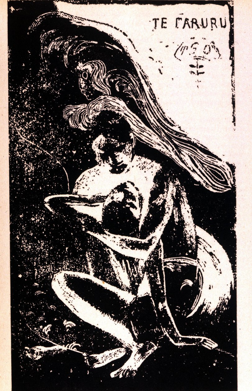 Paul Gauguin "Te Faruru" (hacen el amor). Xilografía del período tahitiano de Paul Gauguin (1848 - 1903). 1891 - 1897. de Paul Gauguin
