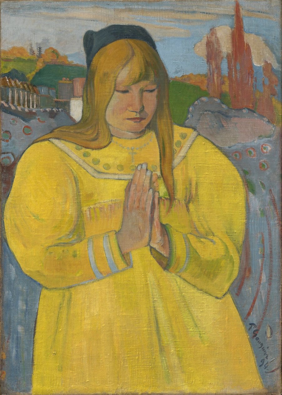 Joven bretona rezando / Joven cristiana de Paul Gauguin