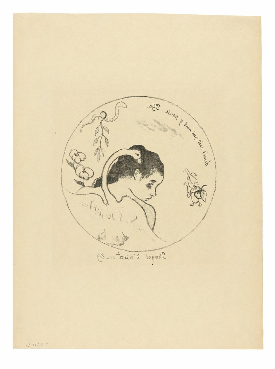 Proyecto de plato (Leda), frontispicio de la Suite Volpini de Paul Gauguin