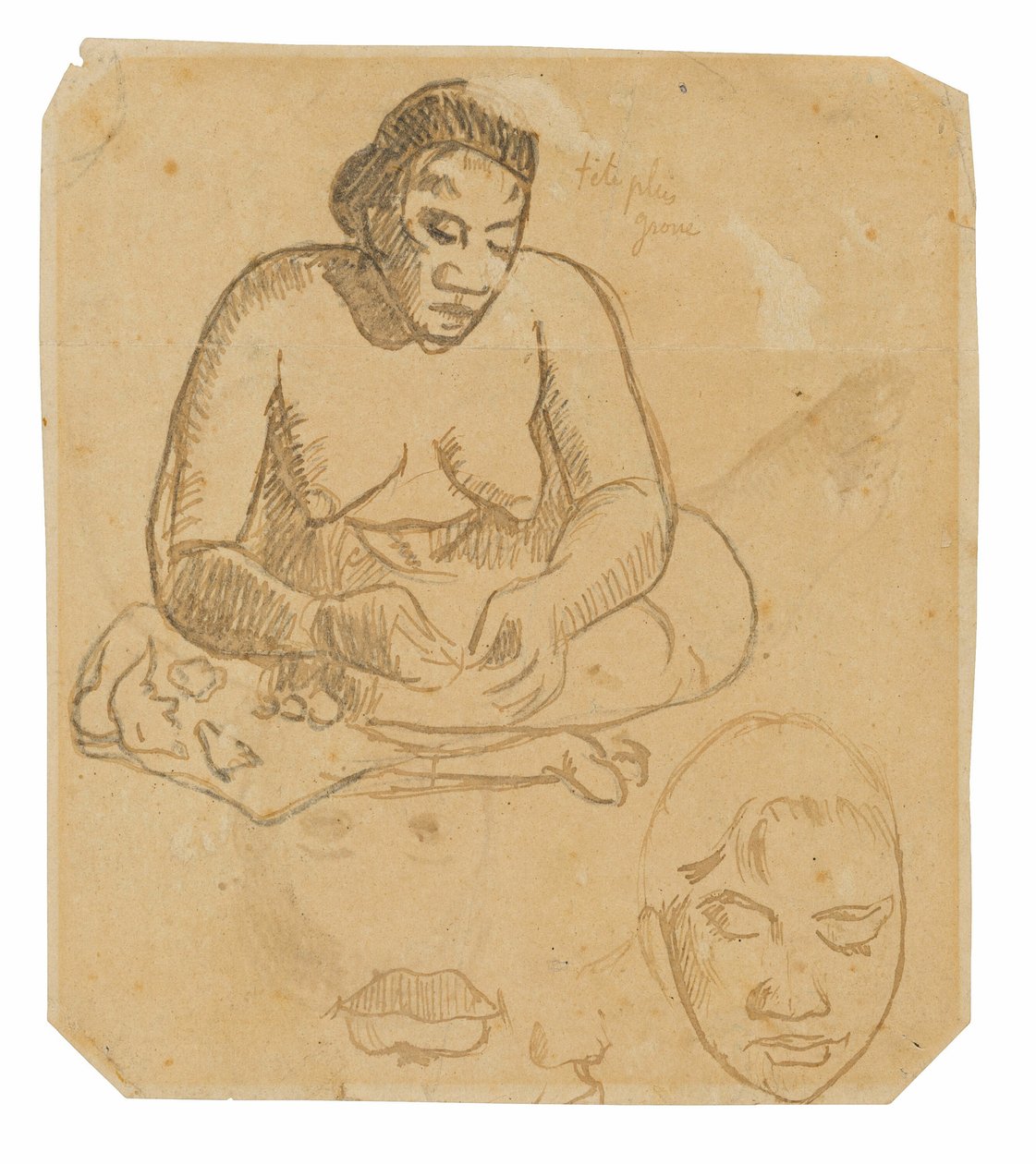 Mujer Tahitiana Sentada (recto); Mujer Tahitiana de Pie (verso) de Paul Gauguin