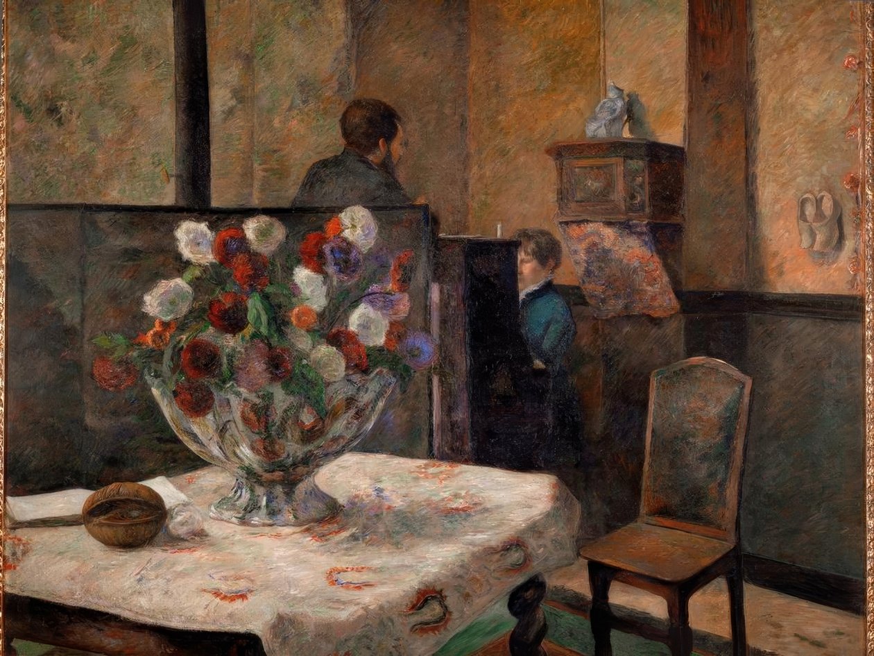 Naturaleza muerta con flores de Paul Gauguin