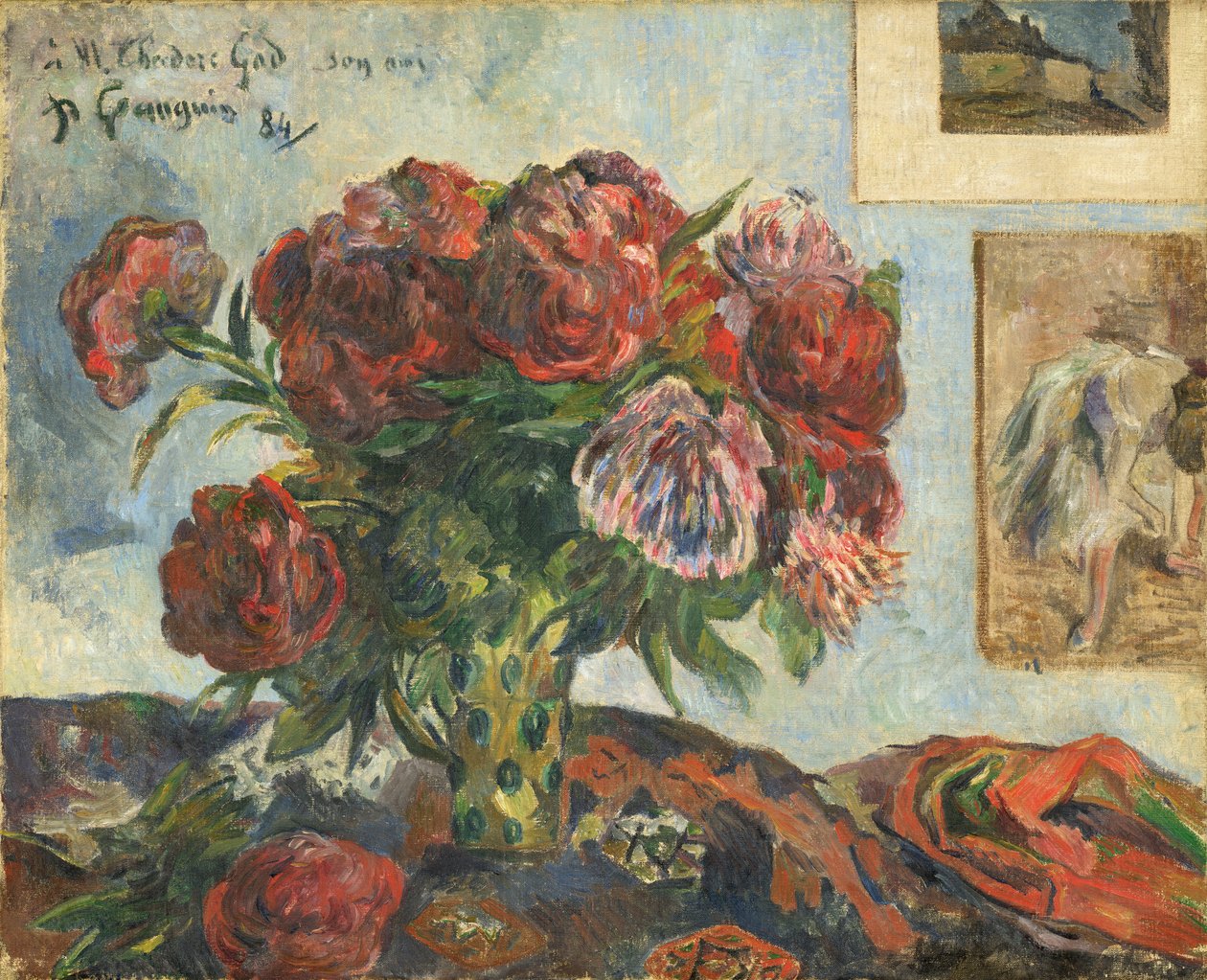 Naturaleza muerta con peonías de Paul Gauguin