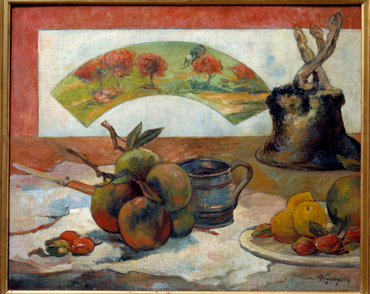 Naturaleza muerta con abanico de Paul Gauguin