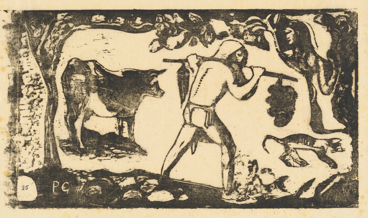Tahitiano Llevando Plátanos de Paul Gauguin