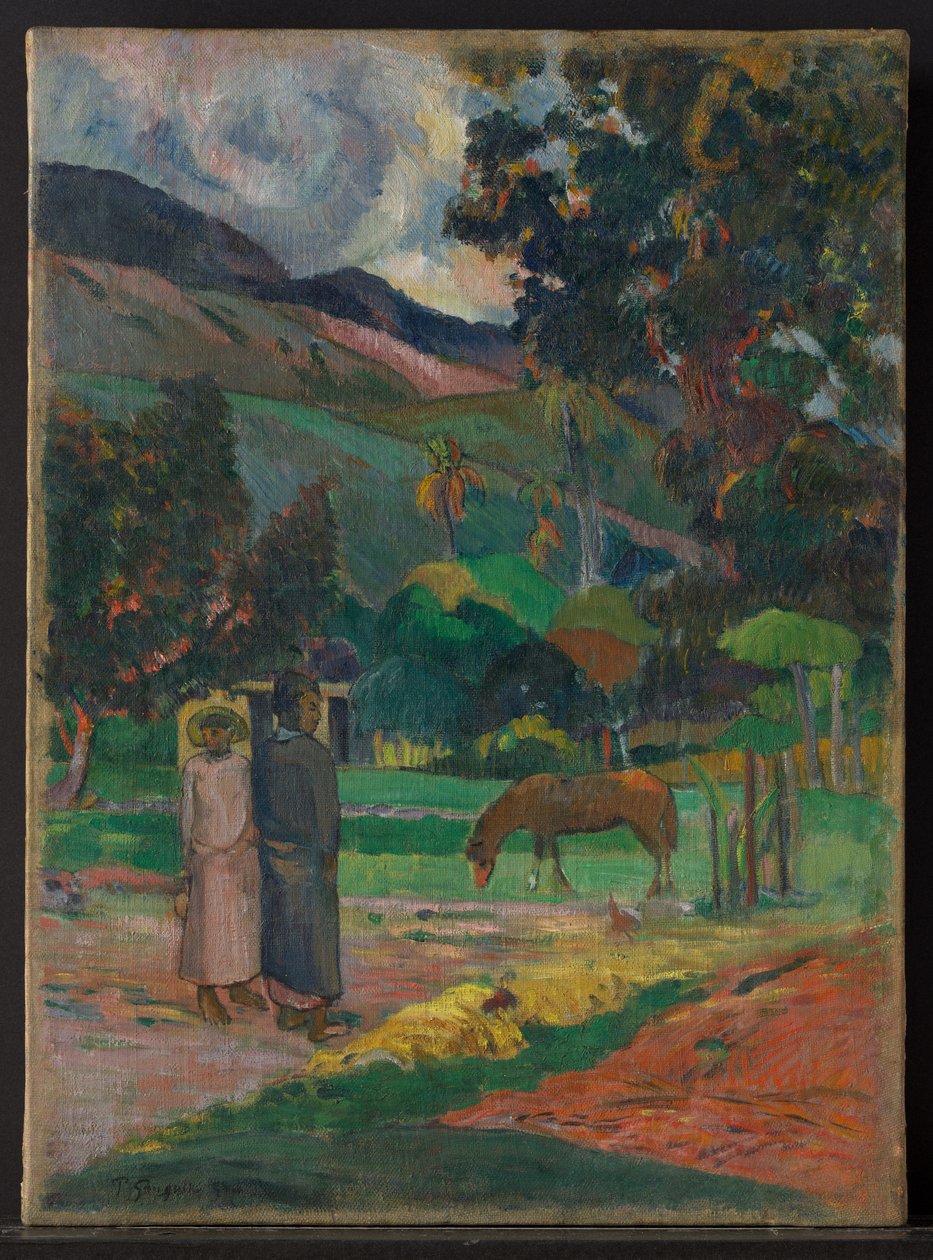 Paisaje tahitiano de Paul Gauguin