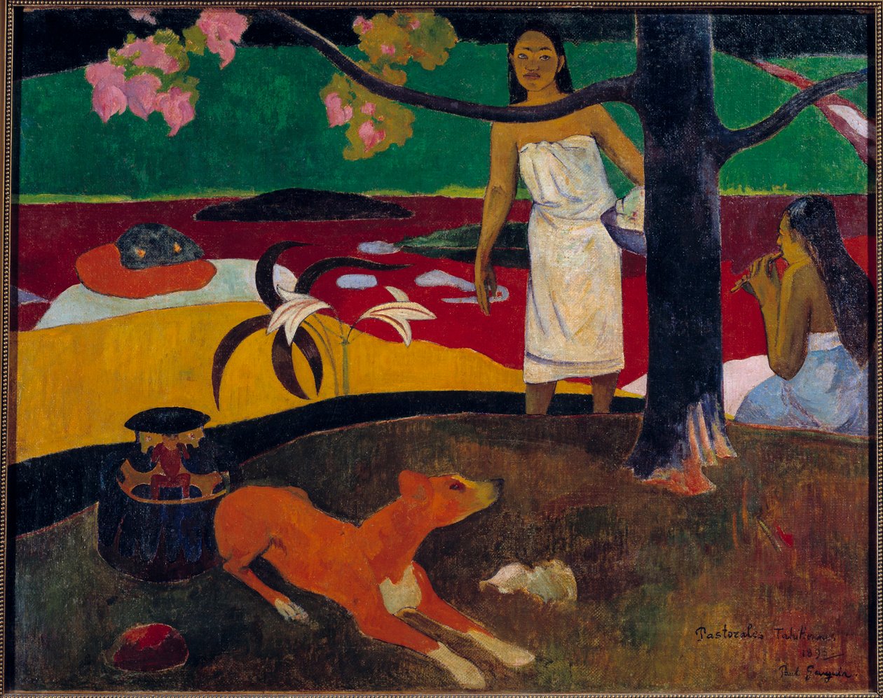 Escena tahitiana de Paul Gauguin