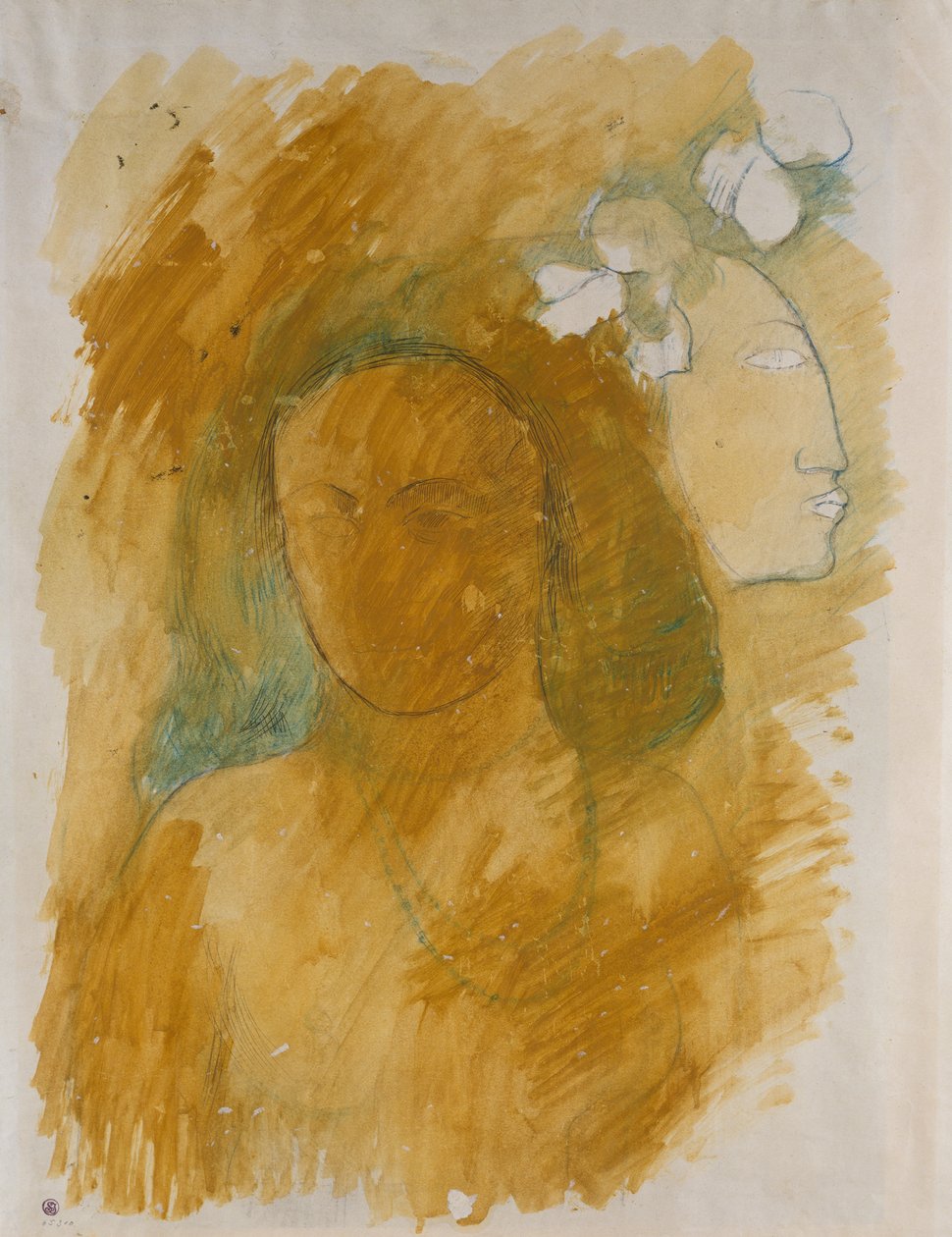 Tahitianische Frau mit bösem Geist de Paul Gauguin