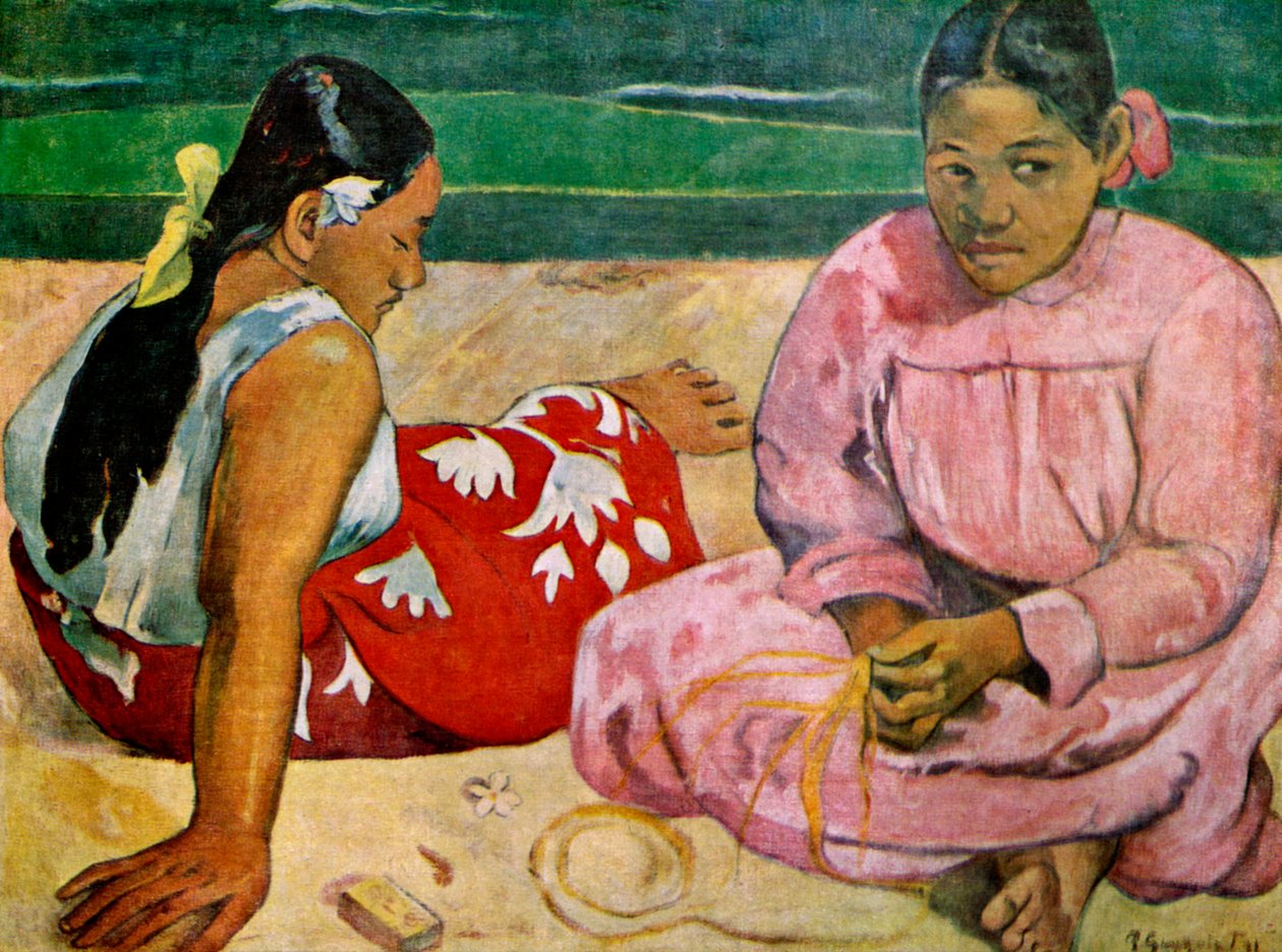 Mujeres tahitianas en la playa de Paul Gauguin