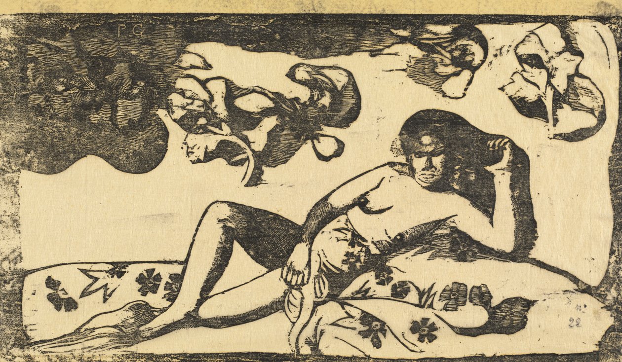 Te Arii Vahine Dama de Sangre Real, en o después de 1895 de Paul Gauguin