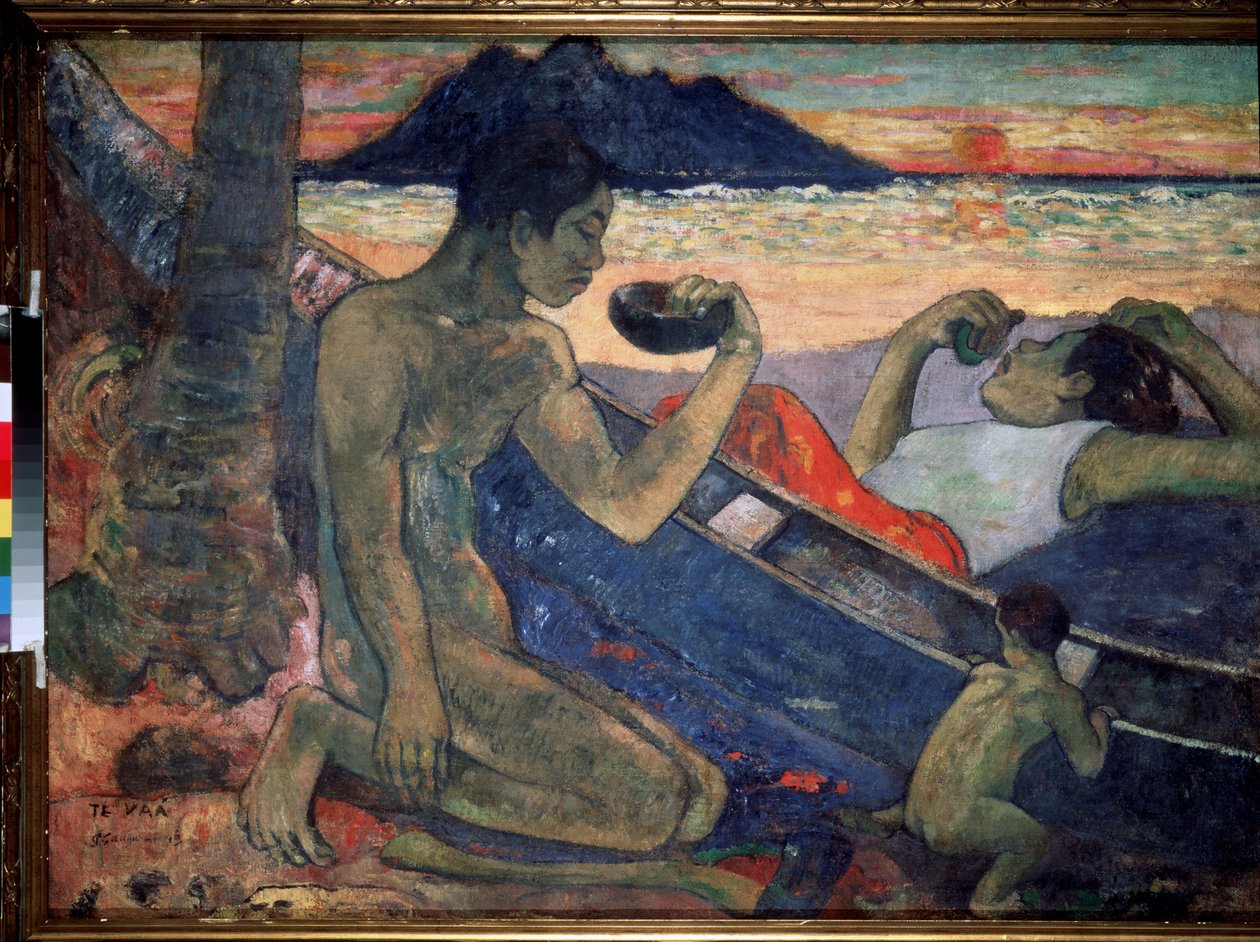 Te Vaa (La Canoa). Pintura de Paul Gauguin (1848-1903) de Paul Gauguin