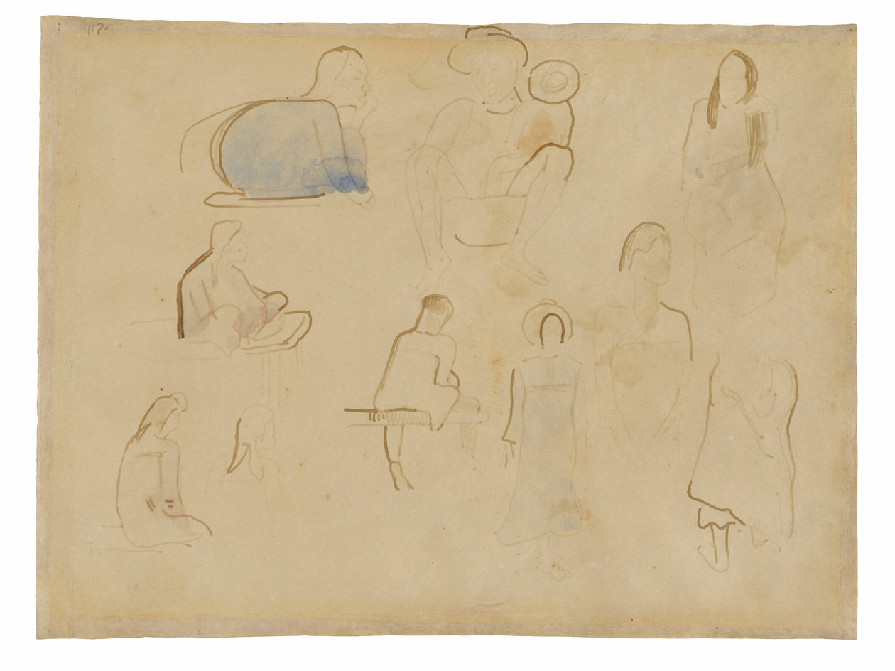 Diez estudios de figuras tahitianas de Paul Gauguin