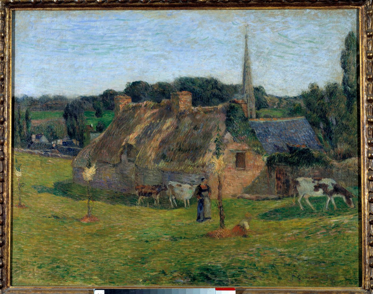El campo Derout Lollichon y la iglesia de Pont Aven de Paul Gauguin
